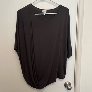 Armani Collezioni grey draped blouse